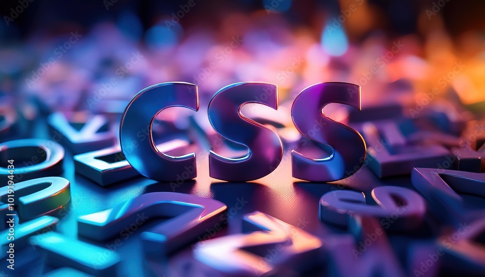 Poster creative css typography design on colorful background