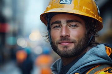 portrait of a skilled construction professional showcasing expertise and confidence dressed in safety gear set against a backdrop of a construction site to emphasize their role in building