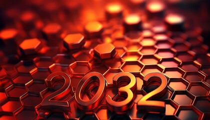 Futuristic Metallic Honeycomb Design for 2032