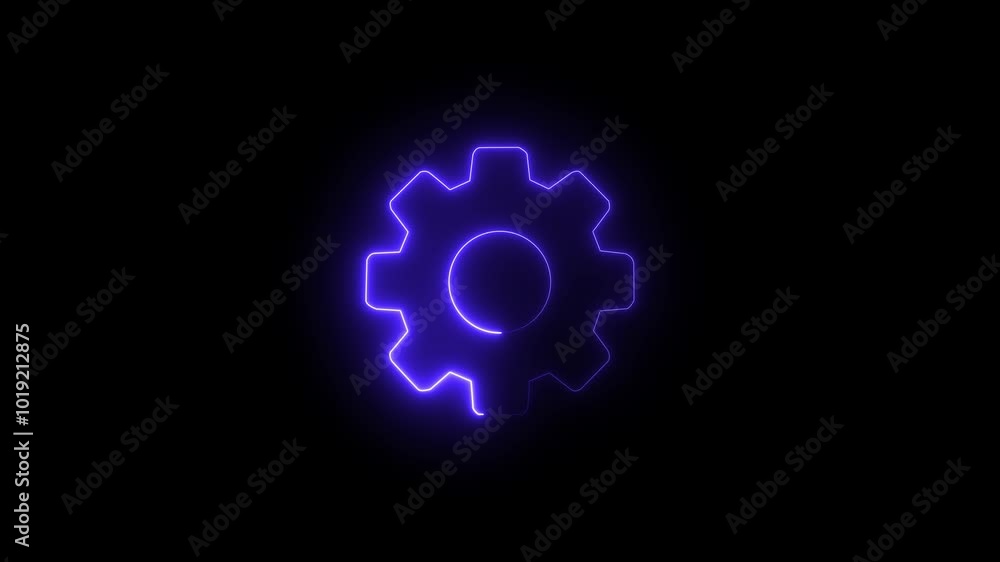 Poster blue color setting icon animation on black background , motion graphics. useful for social media, te