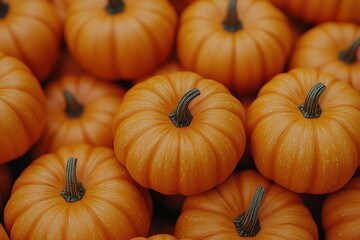 Pile of pumpkins with rich orange tones and natural textures
