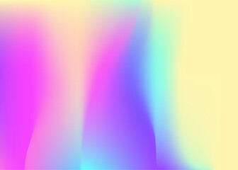 Abstract Gradient. Blur Glitch. Chrome Fluid. Blue Shiny Background. Neon Futuristic Template. Iridescent Texture. Trendy Paper. Holographic Background. Pink Abstract Gradient