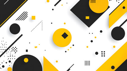 Obraz premium Vector banner with yellow and black colors on a white background design, flat design, modernism design, vector graphic design elements for web design or presentation of promotional materials design