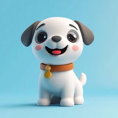 Fototapeta premium 3D Playful Dog Icon: Energetic Pet Enjoying Fun