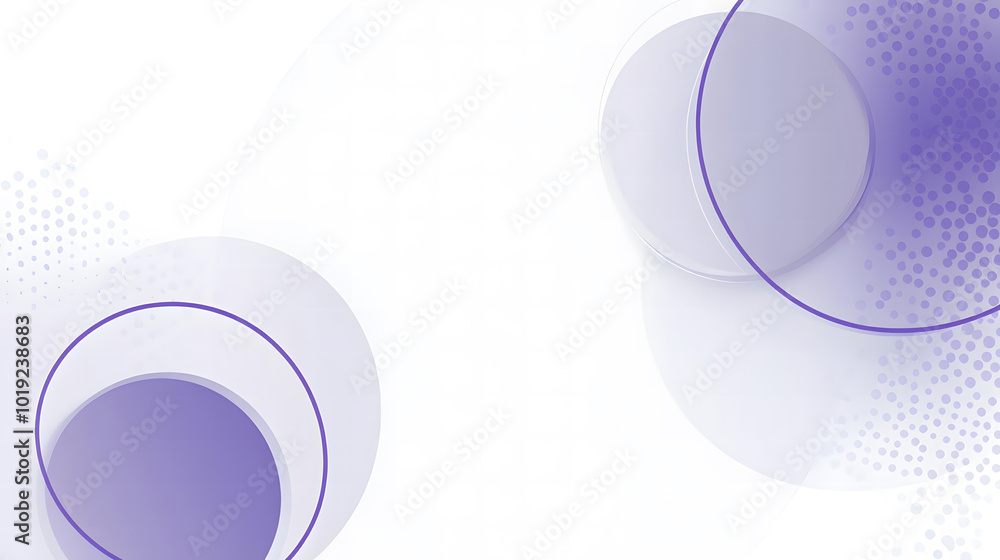 Poster vector graphic of a white blank banner design with purple circles and dark blue strings design, flat