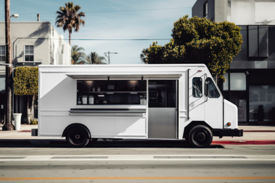 PNG food truck mockup, transparent design