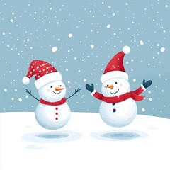 Christmas character playing in snow background