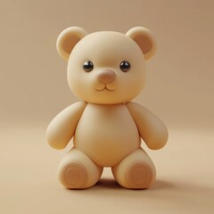 Obraz premium 3D Teddy Bear Icon: Classic Plush Toy for Comfort