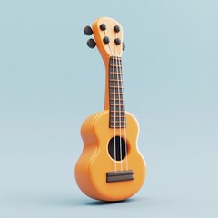 Naklejka premium 3D Toy Guitar Icon: Musical Play for Young Rockstars