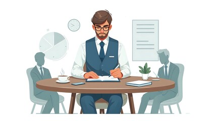 Fototapeta premium businessman taking notes during meeting discussion