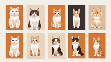 Set of various size web banners with cats and dogs for pet business advertising