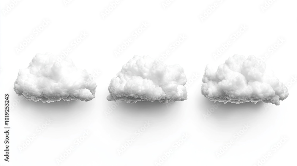 Aufkleber fluffy white clouds floating softly in a clear sky on a sunny day generative ai