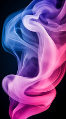 Obraz premium Abstract colorful smoke swirls on a black background.