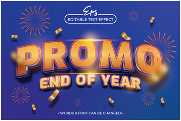 a poster for a promo end of year with editable text effect