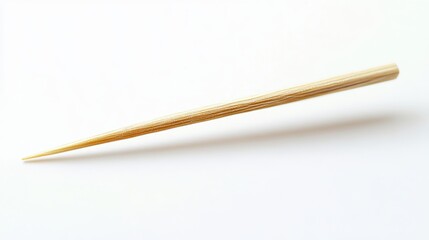 The toothpick which is always prepared and used after a meal is finished is made of wood and has a sharp tip