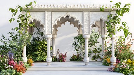 Naklejka premium İndia 3d rendering Mughal Garden concept 