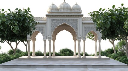 Obraz premium İndia 3d rendering Mughal Garden concept 