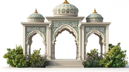 Fototapeta premium illustration, india, famous place, travel destinations, vector, monument, agra, architecture, asia, culture, border, blossom, abstract, wedding, pastel, mughal, mogul, art, garden, peacock, arch, desi