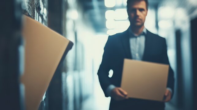 Insurance fraud concept folder and man on background