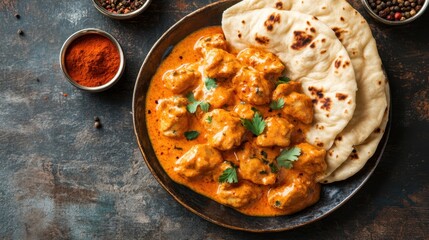 Creamy Chicken Curry with Fresh Naan Bread