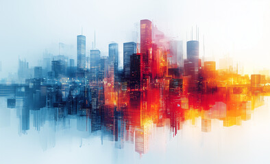 abstract city colorful skyline