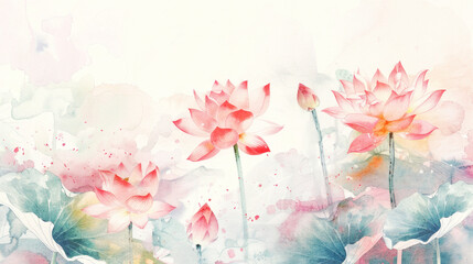 Obraz premium watercolor floral background