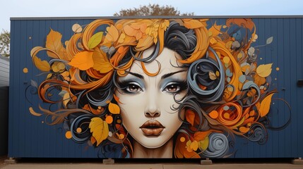 Street art graffiti on the wall.