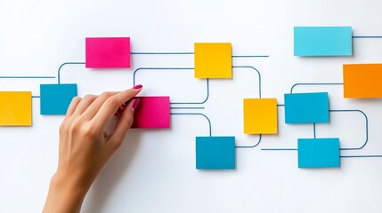 Hand presenting a project management guide for a professional skills development initiative on isolated pure white background emphasizing effective strategies for managing tasks and teams