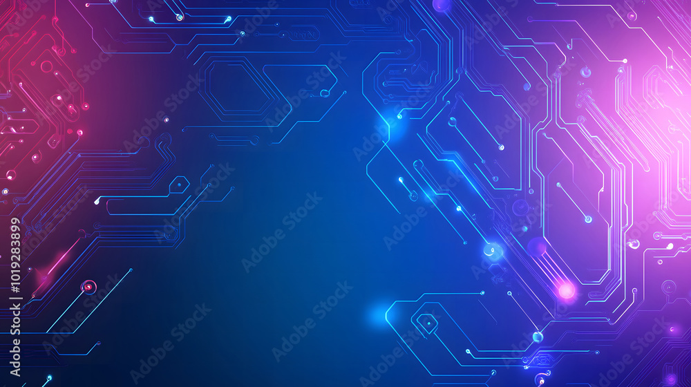 Aufkleber a background design with a blue and purple gradient color, with circuit board elements in the foregr