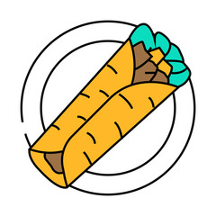 gyro wrap greek cuisine line icon vector. gyro wrap greek cuisine sign. isolated symbol illustration