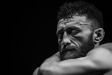 The man who hugs himself sadly