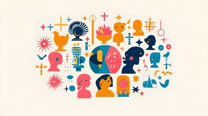 Fototapeta premium gender race and equality symbols