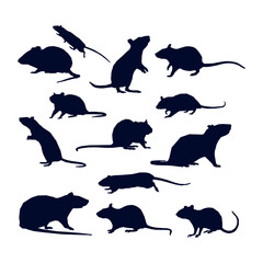 Hand drawn rat silhouette