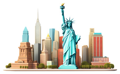 Naklejka premium PNG Newyork architecture sculpture cityscape.