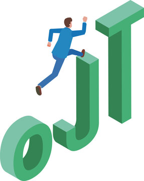 OJTの文字と男性