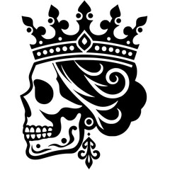 Queen head skull silhouette