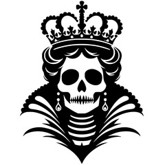 Queen head skull silhouette