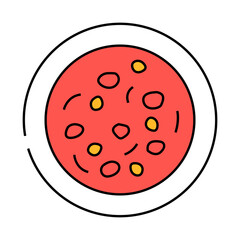 minestrone soup italian cuisine line icon vector. minestrone soup italian cuisine sign. isolated symbol illustration