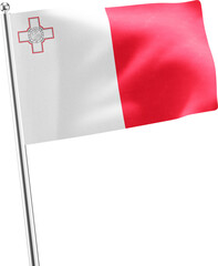 Malta realistic 3D flag render