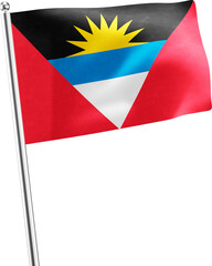 Antigua and Barbuda realistic 3D flag render