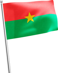 Burkina Faso realistic 3D flag render