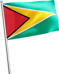 Guyana realistic 3D flag render
