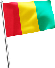 Guinea realistic 3D flag render