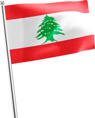 Lebanon realistic 3d flag render