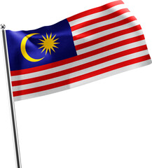 Malaysia realistic 3d flag render