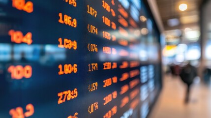 Obraz premium Stock Market Digital Display at Financial Institution