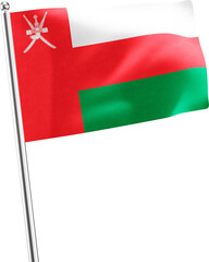 Oman realistic 3d flag render