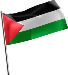Palestine realistic 3d flag render