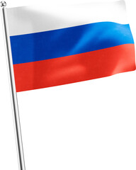 Russia realistic 3d flag render