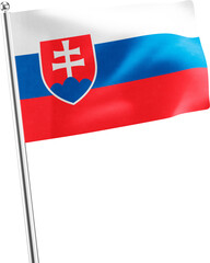 Slovakia realistic 3d flag render